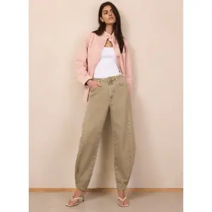 Mint Velvet Khaki Barrel Leg Jeans